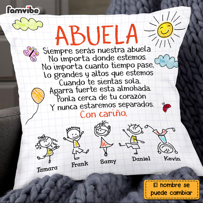 Personalized Grandma Abuela Spanish Doodle Pillow 25011 1