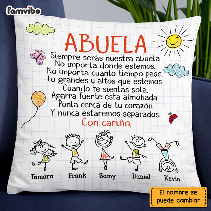 Personalized Grandma Abuela Spanish Doodle Pillow 25011 1