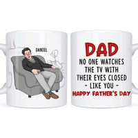 Personalized Funny Gift For Dad Watches TV With Eyes Closed Mug 25021 thumb 1