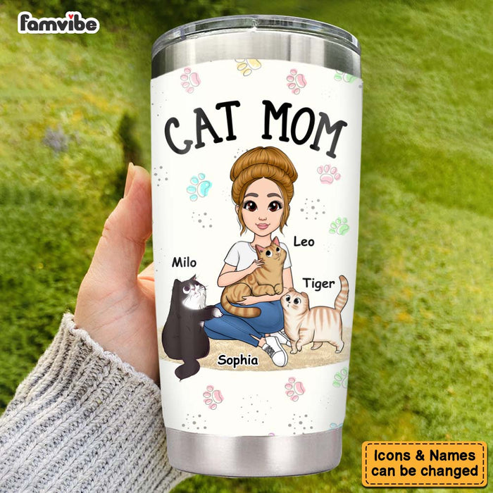 Personalized Life Is Better With Cats Steel Tumbler 25027 1