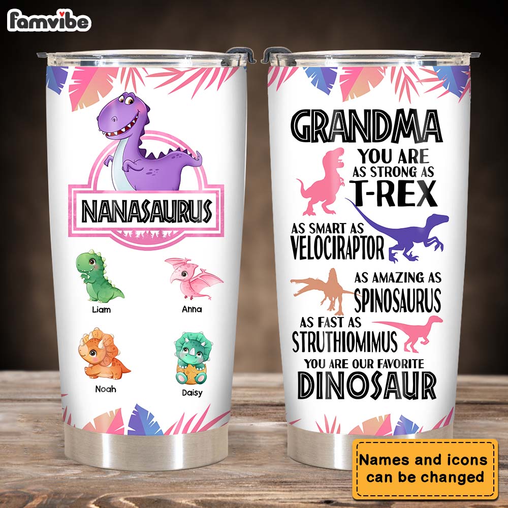 Personalized Gift For Nanasaurus Steel Tumbler 25055 Primary Mockup