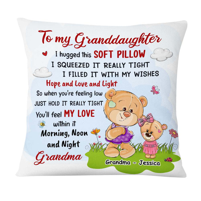 Personalized Gift For Granddaughter From Grandma Bear Pillow 25081 1