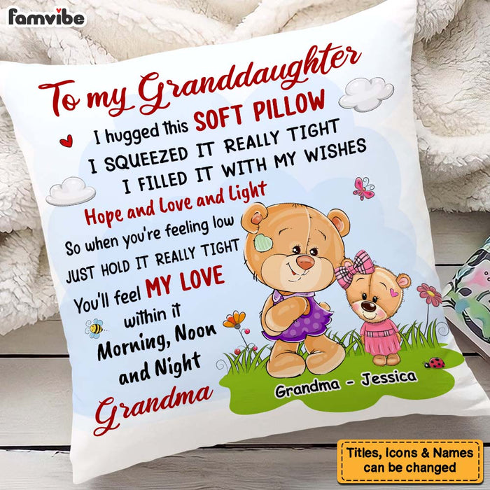 Personalized Gift For Granddaughter From Grandma Bear Pillow 25081 1