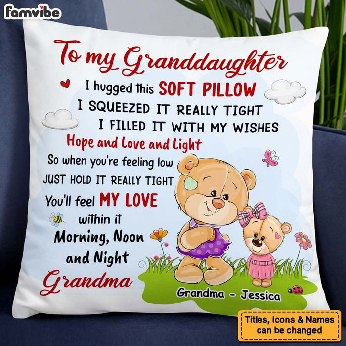 Personalized Gift For Granddaughter From Grandma Bear Pillow 25081 1