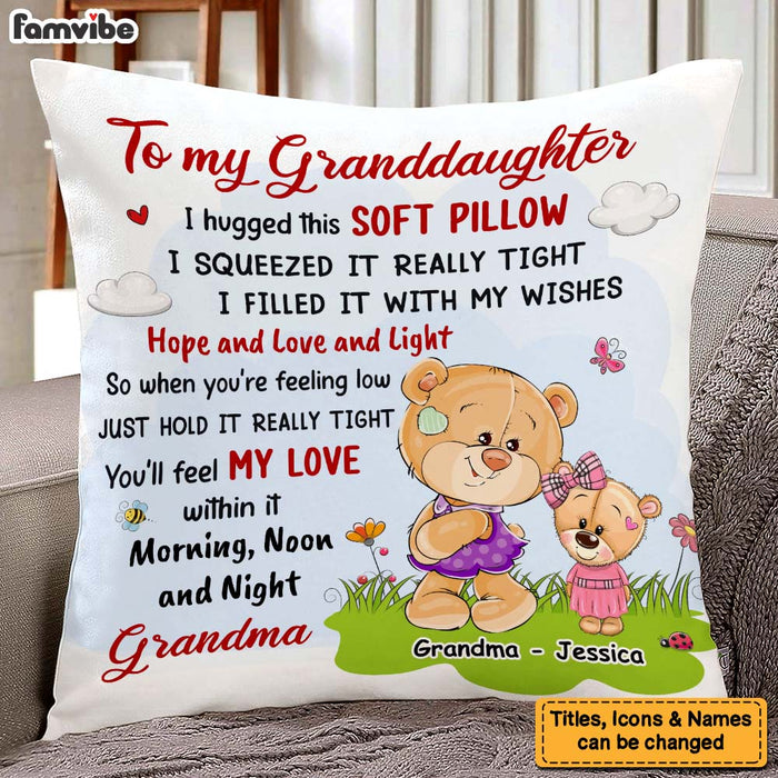 Personalized Gift For Granddaughter From Grandma Bear Pillow 25081 1