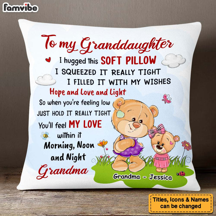 Personalized Gift For Granddaughter From Grandma Bear Pillow 25081 1