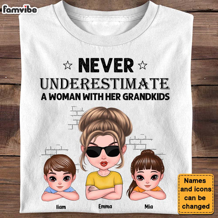 Personalized Gift For Grandma Never Underestimate A Grandma With Her Grandkids Shirt - Hoodie - Sweatshirt 25087 1