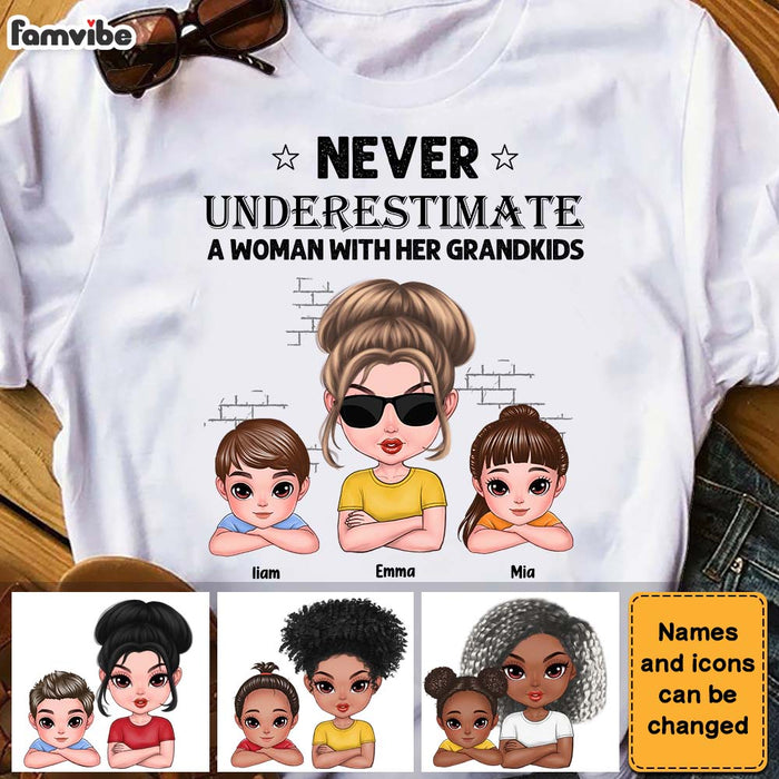 Personalized Gift For Grandma Never Underestimate A Grandma With Her Grandkids Shirt - Hoodie - Sweatshirt 25087 1