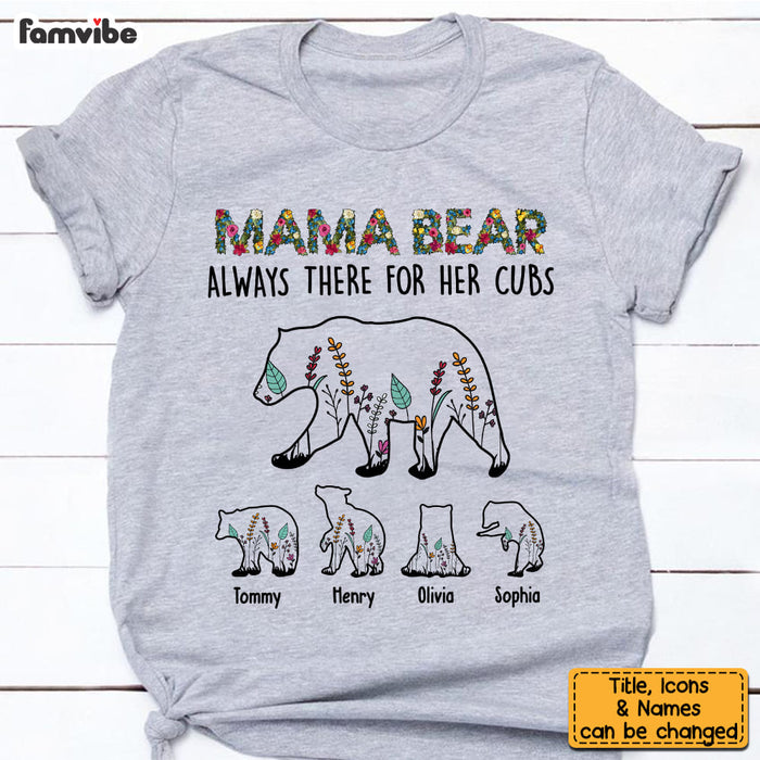 Personalized Gift For Mom Mama Bear Wildflowers Shirt - Hoodie - Sweatshirt 25109 1