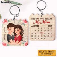 Personalized The Day You Became My Mom Wood Keychain 25110 thumb 1