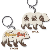 Personalized Mama Bear Wood Keychain 25120 thumb 1