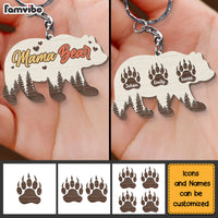 Personalized Mama Bear Wood Keychain 25120 thumb 1