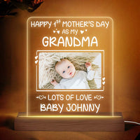 Personalized Gift First Mother's Day As My Grandma Plaque LED Lamp Night Light 25125 thumb 1