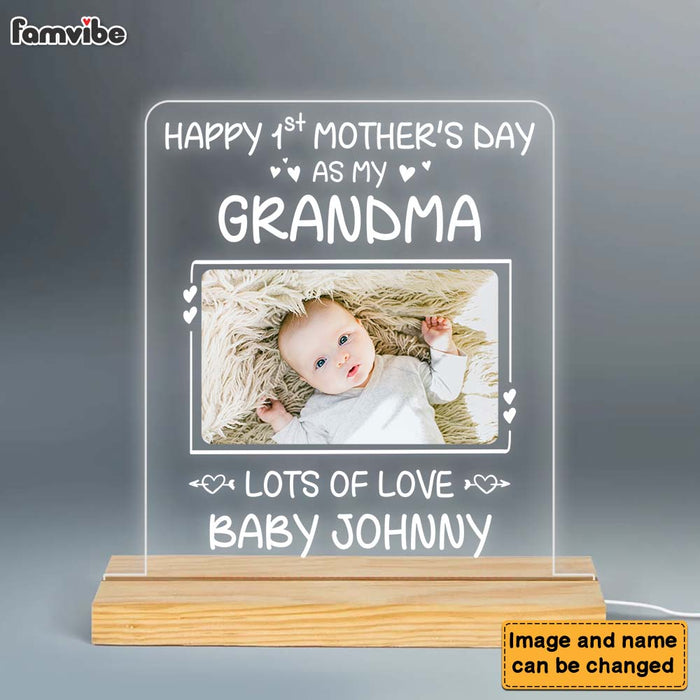 Personalized Gift First Mother's Day As My Grandma Plaque LED Lamp Night Light 25125 1