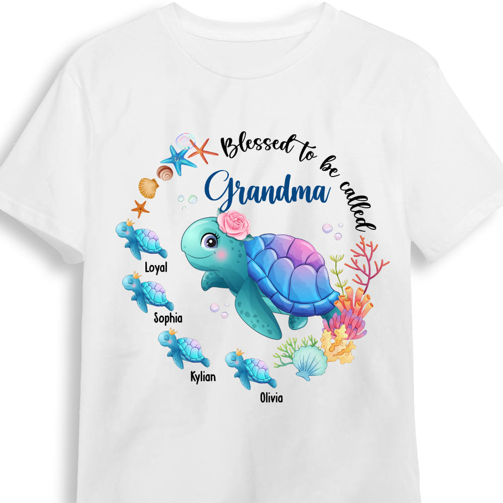 Personalized Blessed To Be Called Grandma Sea Animals Shirt Hoodie Sweatshirt 25133 Primary Mockup