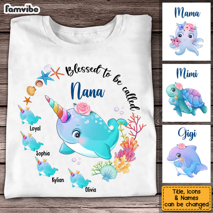 Personalized Blessed To Be Called Grandma Sea Animals Shirt - Hoodie - Sweatshirt 25133 1