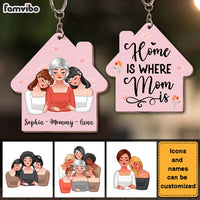 Personalized Home Is Where Mom Is Wood Keychain 25140 thumb 1