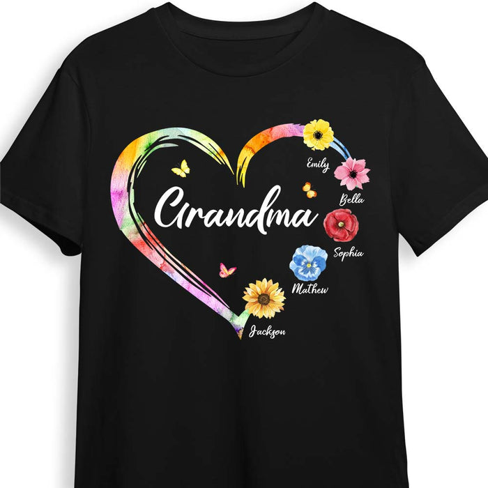 Personalized Gift For Grandma Colorful Flowers Shirt - Hoodie - Sweatshirt 25146 1