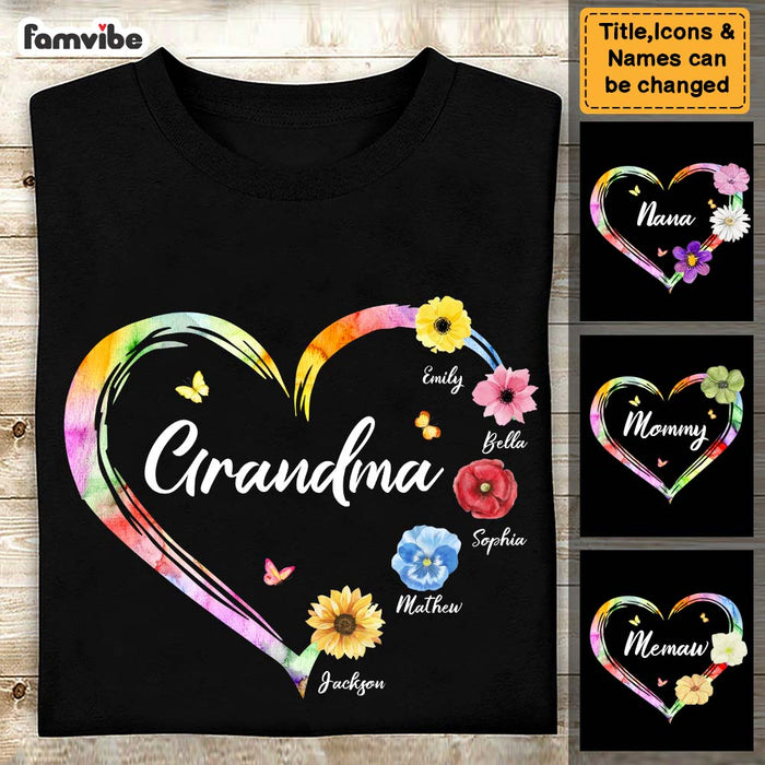 Personalized Gift For Grandma Colorful Flowers Shirt - Hoodie - Sweatshirt 25146 1