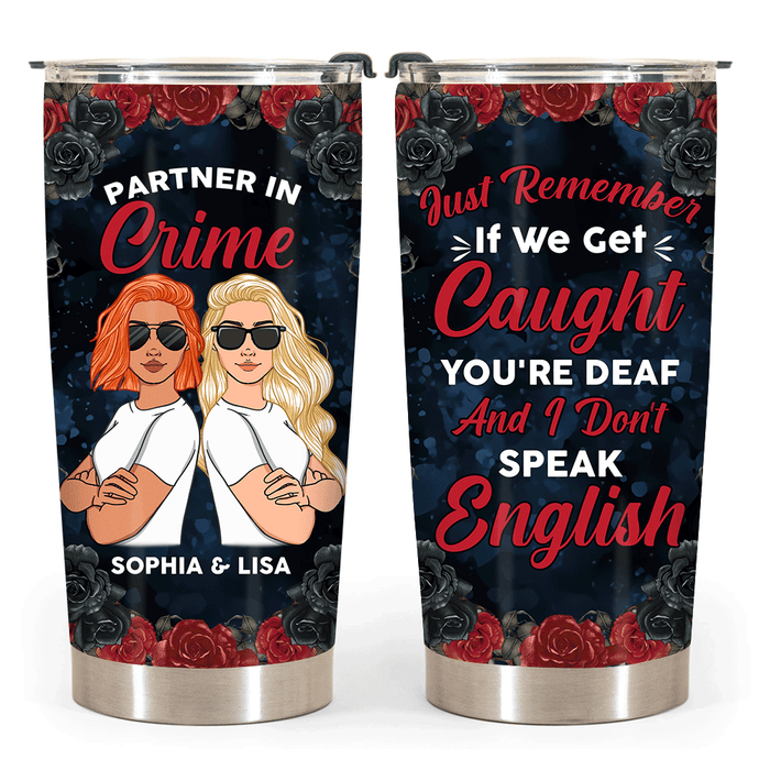 Personalized  Gift For Friend Partner In Crime Steel Tumbler 25149 1