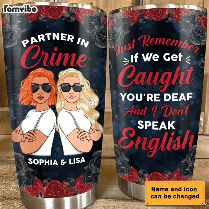 Personalized  Gift For Friend Partner In Crime Steel Tumbler 25149 1