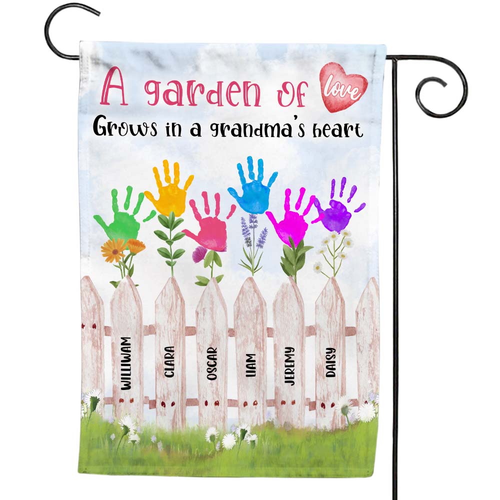 Personalized Gift Garden Of Love Grows In A Grandma's Heart Flag 24614 Primary Mockup