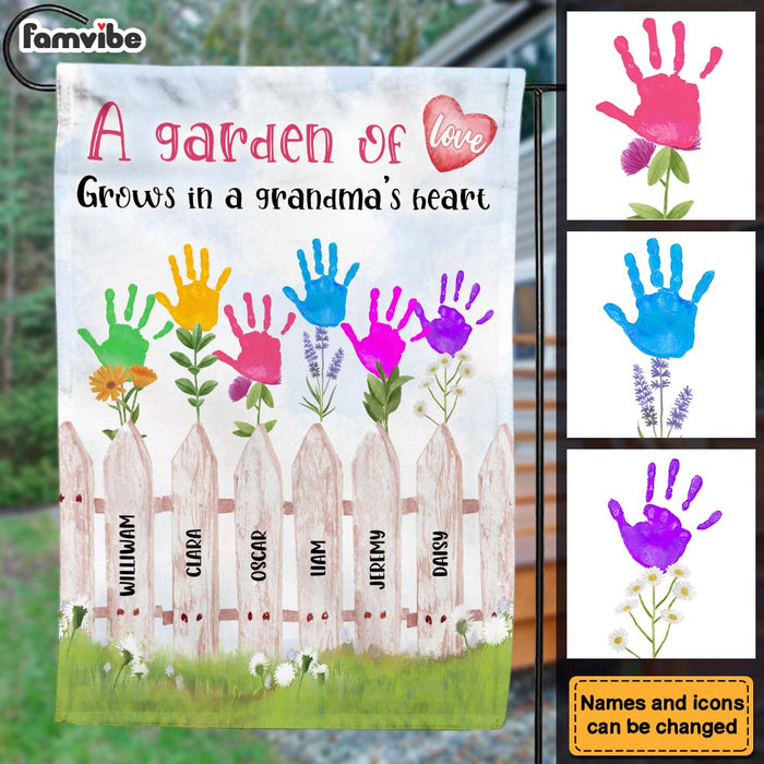 Personalized Gift Garden Of Love Grows In A Grandma's Heart Flag 24614 1