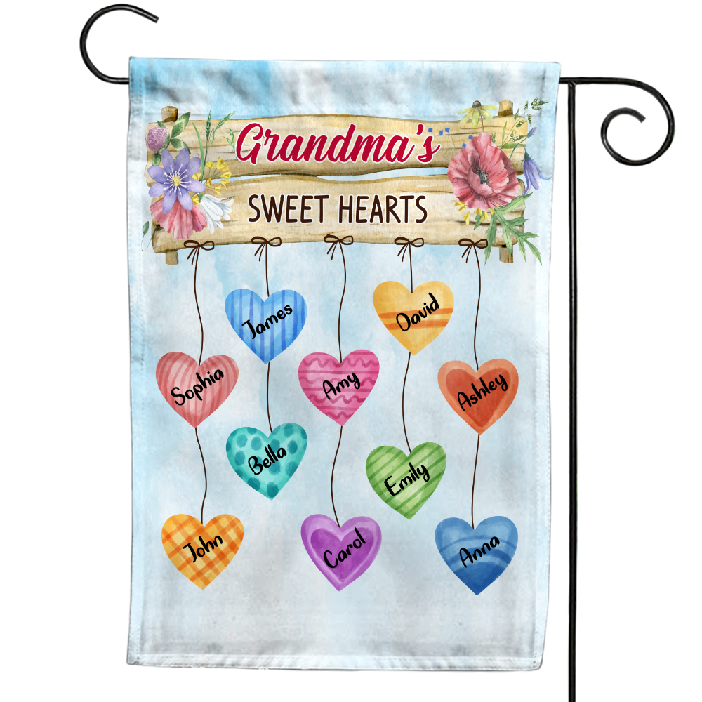 Personalized Gift Grandma's Heart Hanging Sign Flag 24624 Primary Mockup