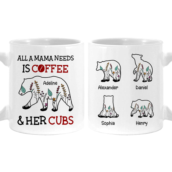 Personalized Mama Bear Coffee Mugs