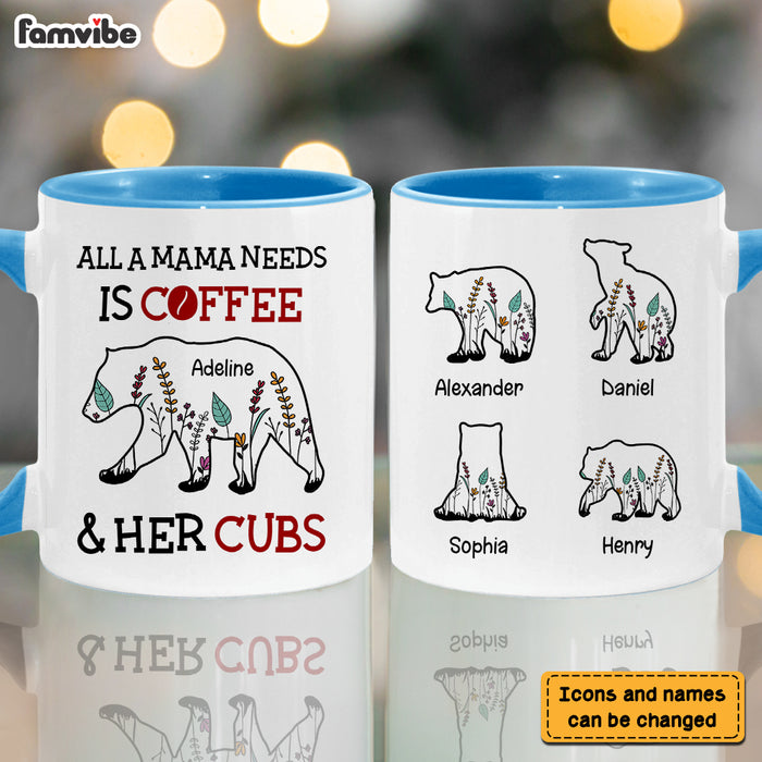 Personalized Mama Bear All She Needs Wildflowers Mug 25162 1