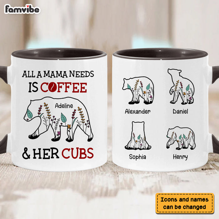 Personalized Mama Bear All She Needs Wildflowers Mug 25162 1