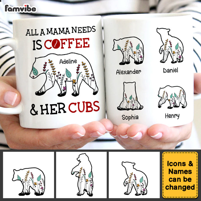 Personalized Mama Bear All She Needs Wildflowers Mug 25162 1