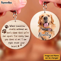 Personalized Dog Memorial When Tomorrow Starts Without Me Photo Wood Keychain 25164 thumb 1