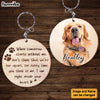 Personalized Dog Memorial When Tomorrow Starts Without Me Photo Wood Keychain 25164 1
