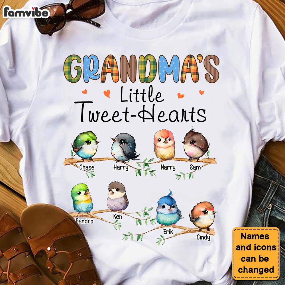Personalized Grandma's Little Tweet-Hearts Shirt Hoodie Sweatshirt 25165 Primary Mockup
