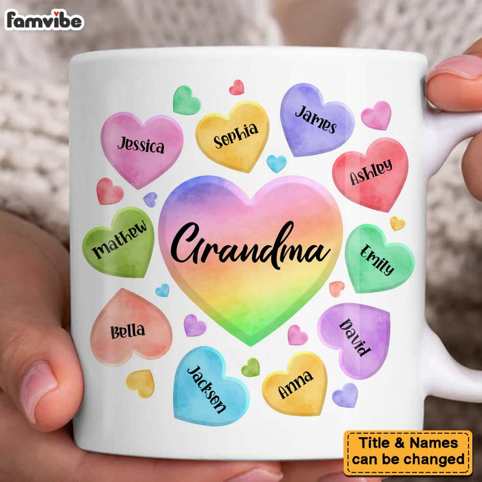 Personalized Hologram Grandma Hearts Mug 25171 1