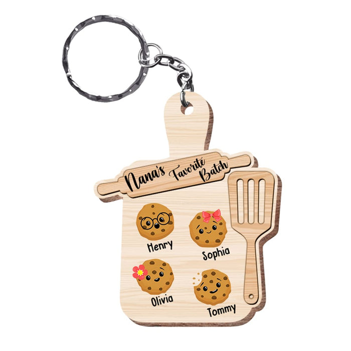 Personalized Nana's Favorite Batch Wood Keychain 25180 1
