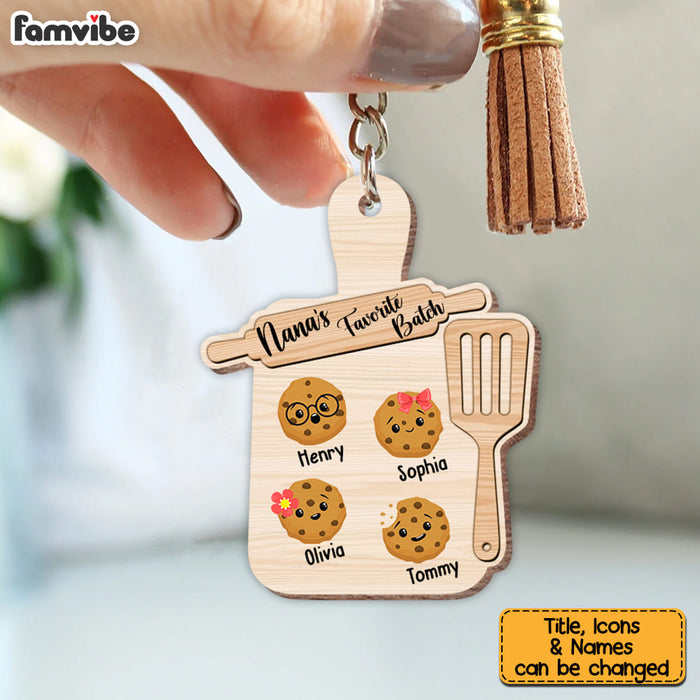 Personalized Nana's Favorite Batch Wood Keychain 25180 1