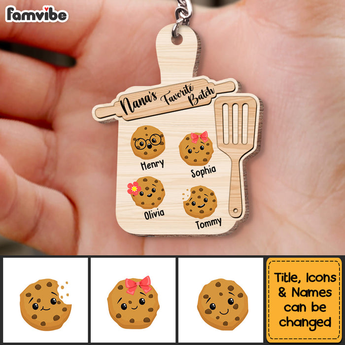 Personalized Nana's Favorite Batch Wood Keychain 25180 1