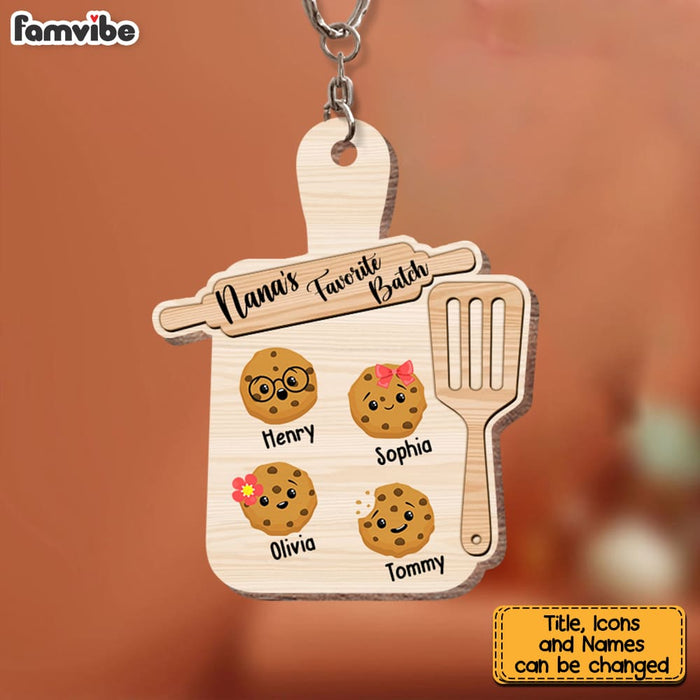 Personalized Nana's Favorite Batch Wood Keychain 25180 1