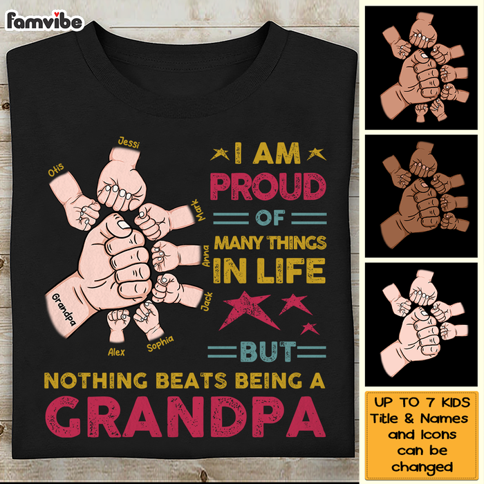 Personalized Gift For Grandpa Hand Fist Bum Proud To Be A Grandpa Shirt - Hoodie - Sweatshirt 25190 1