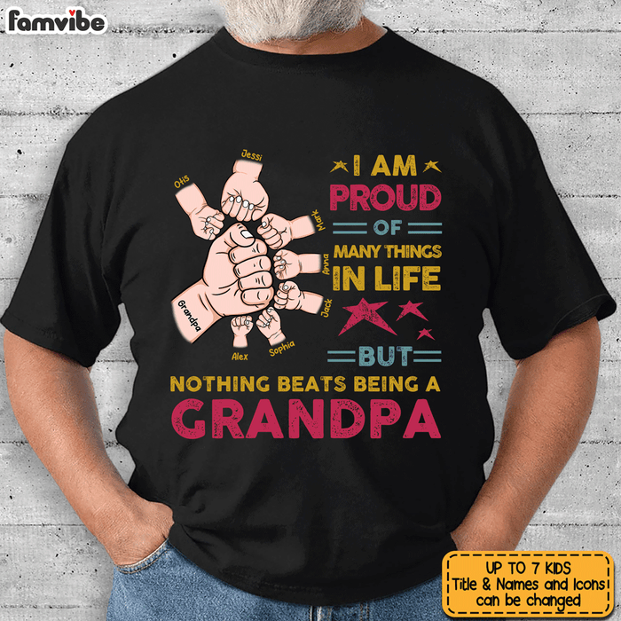 Personalized Gift For Grandpa Hand Fist Bum Proud To Be A Grandpa Shirt - Hoodie - Sweatshirt 25190 1