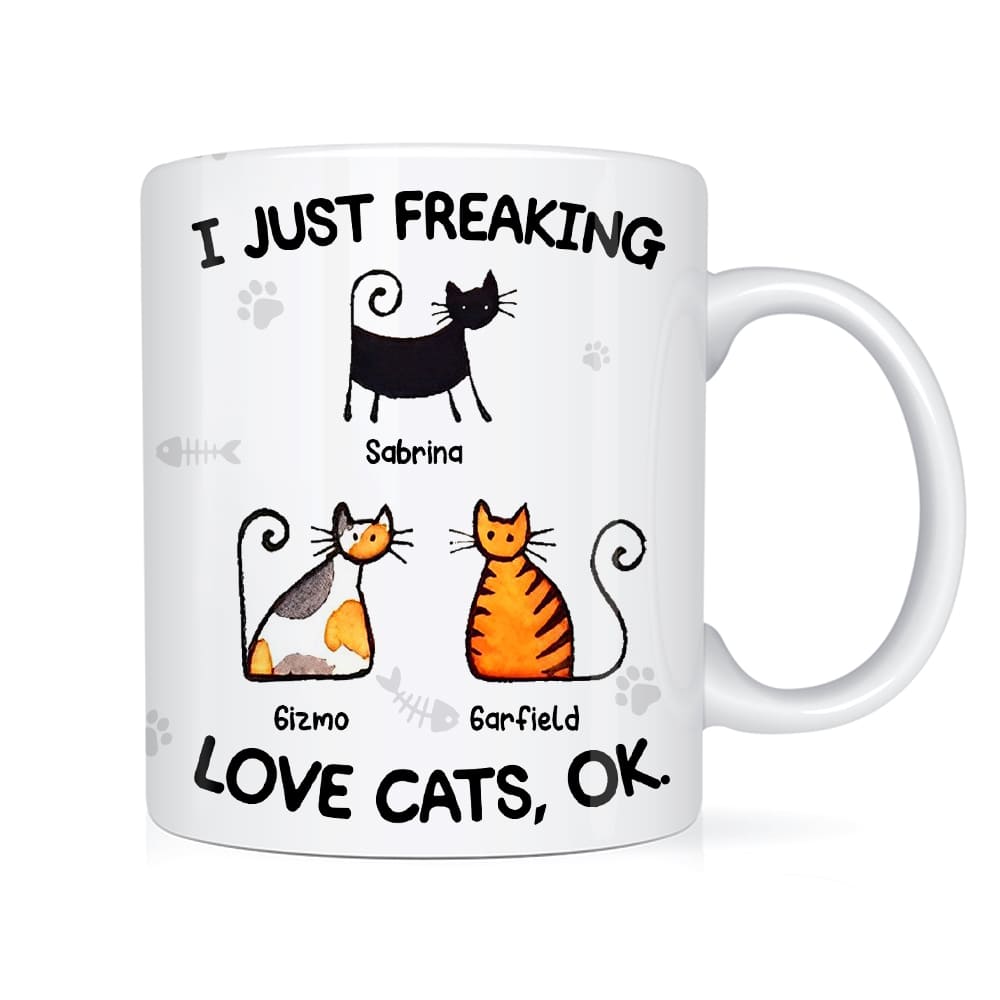 Personalized I Just Freaking Love Cats Mug 25194 Primary Mockup