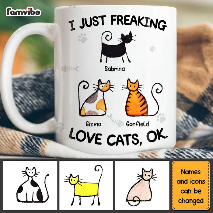Personalized I Just Freaking Love Cats Mug 25194 1