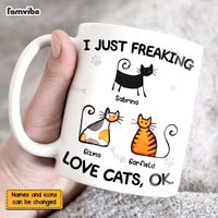 Personalized I Just Freaking Love Cats Mug 25194 thumb 1