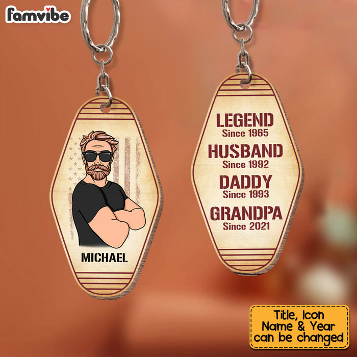 Personalized Gift For Dad Grandpa Wood Keychain 25195 1