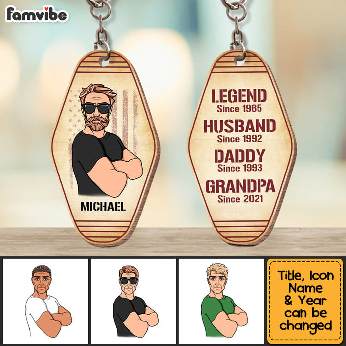 Personalized Gift For Dad Grandpa Wood Keychain 25195 1