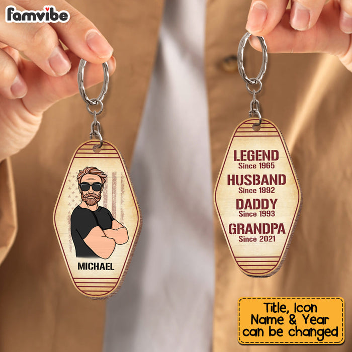 Personalized Gift For Dad Grandpa Wood Keychain 25195 1