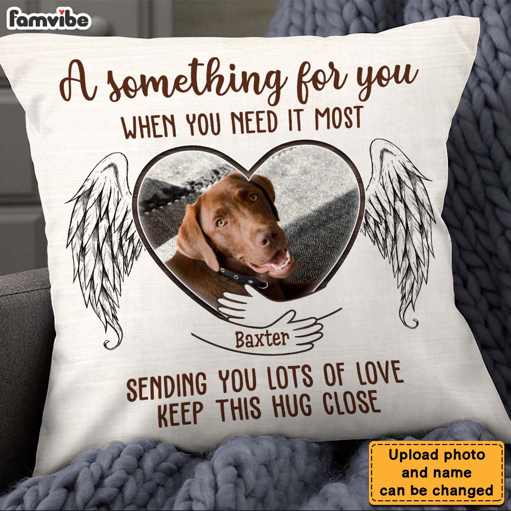 Personalized Pet Memory Pet Loss Gift Sending You Lots Of Love Custom Photo Pillow 25196 Primary Mockup