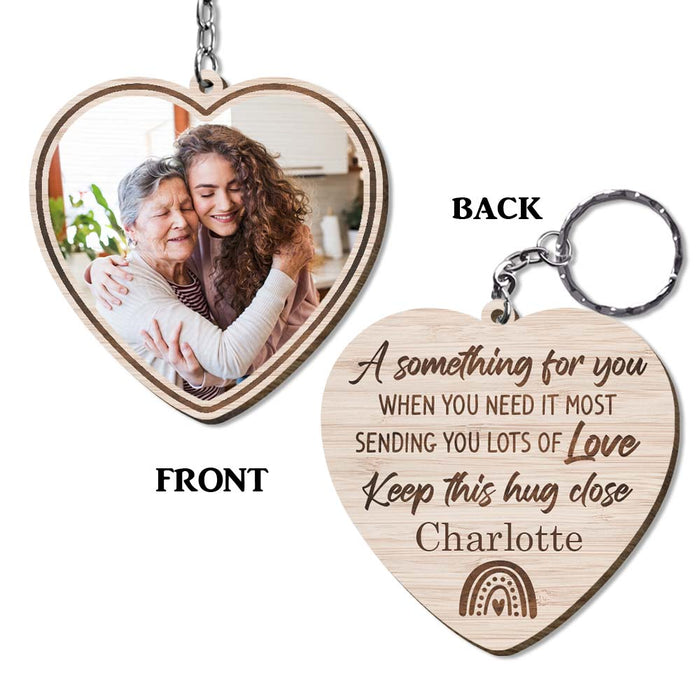 Personalized Memory Gift Loss Gift Sending You Lots Of Love Custom Photo Wood Keychain 25198 1